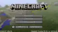 Das Hauptmenü mit Splash-Text und den Menüpunkten "Play World" und "Reset World"