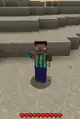 Ein Spieler mit Zuckerrohr in der Dritten-Person-Ansicht.