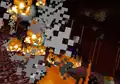 Ein Ghast-Angriff mit der Schneeballtextur.
