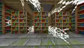 Natürlich vorkommende Bücherregale in einer Festung.