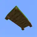 Eichenholzbretter-Textur auf der Unterseite eines Bettes.