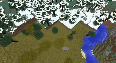 Zwei Biome gehen nicht fließend ineinander über, da sie in verschiedenen Versionen generiert wurden.