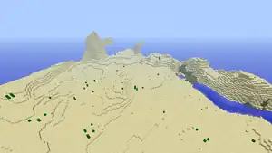 Beim Fliegen über die Landschaft kann man am Horizont die Chunkgenerierung beobachten