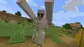 Der Eisengolem eines Dorfes greift den Spieler an.