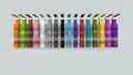 Alle Farben mit allen färbbaren Blöcken