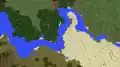 Fluss als Biomgrenze zwischen dichtem Wald und Ebene, sowie Savanne und Wüste