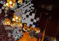 Der Spieler wurde von einer von einem Ghast verschossenen Feuerkugel getroffen