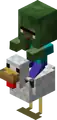 Ein Hühnerreiter bestehend aus Zombiedorf-bewohnerkind und Huhn vor Vollversion 1.9