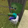 Kontur der ineinander ragenden Hitboxen von Zombiekind und Reithuhn