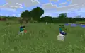 Jeweils das Huhn oder das Zombiekind stehen auf dem Kopf