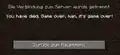 Der Spieler wurde von einem Server gekickt.