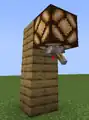 Ein Hebel, der an der Unterseite einer Redstone-Lampe platziert wurde