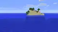 Eine einzelne Insel mit ein paar Bäumen