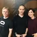 John Carmack von der Firma Oculus, Saxs Persson und Lydia Winters