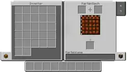 Das leere Inventar eines Kartentisches in der Bedrock Edition.