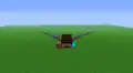 Ein Spieler der Konsolenedition fliegt mit Elytren und schleicht dabei.