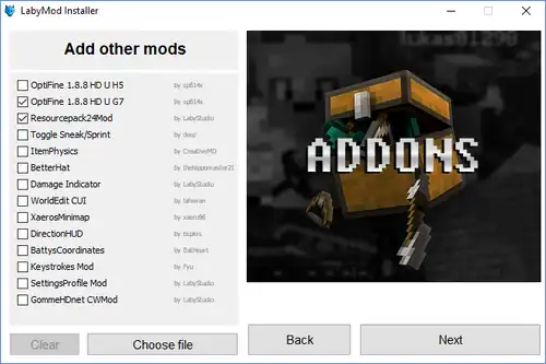 Weitere Mods hinzufügen.