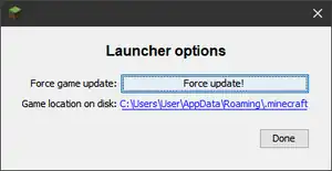 Launcher-Optionen