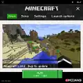Frühe Beta-Version des aktuellen Launchers mit Creepergesicht ganz oben links