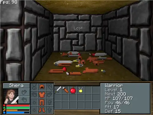 Das Rüstungsdesign in dem Spiel Legend of the Chambered, welches in Minecraft weiterverwendet wurde.