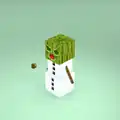 Ein schießender Melonen-Golem, gezeigt auf Minecraft Earths Twitter.