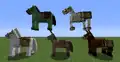 Vor Vollversion 1.9 (16w07b) konnten mit Befehlen alle Pferdevarianten Satteltaschen tragen