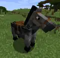Ein Pferd mit einem Pferdesattel.