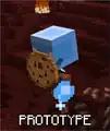 Prototyp eines Hilfsgeistes mit einem Keks in der Hand.
