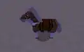Ein Pferd mit ledernem Harnisch in der Bedrock Edition.