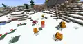 Eine Spinne fällt einer Gruppe von Schnee-golems zum Opfer.