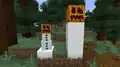 Vergleich zwischen einem Schneegolem und seiner Bauformation.