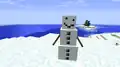Schneegolem ohne geschnitzten Kürbis.