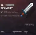 Ein Schwert auf Stufe 30 in Minecraft Dungeons