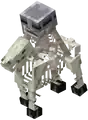 Skelettreiter sind gepanzerte Skelette, die auf Skelettpferden reiten, aber ohne Brustpanzer, mit einem verzauberten Helm und mit einem Langbogen ausgerüstet sind.