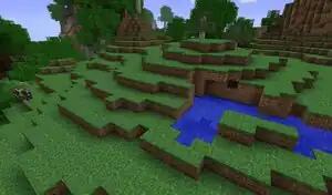 Ein sehr kahles Sumpfbiom mit vielen Seen vor Beta 1.8 (1.8-pre1)