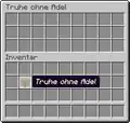 Eine umbenannte Truhe, deren Name im Inventar angezeigt wird.
