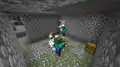 Ein Zombiespawner in einem Verlies beim Erschaffen von Zombies.