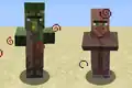 Ein Zombie-dorfbewohner während und nach der Heilung