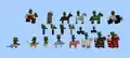 Alle Kreaturen, die ein Zombiedorfbewohnerkind in der Bedrock Edition reiten kann.