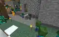 Zombiedorfbewohner-kinder während einer Zombiebelagerung in einem Dorf.