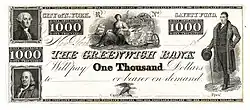 ca. 1828 1000 $ Geldschein