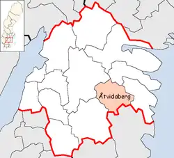 Lage der Gemeinde Åtvidaberg