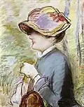 Édouard Manet: Jeune Femme au chapeau à Bords Rabattus