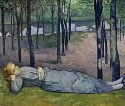 Émile Bernard: Madeleine au Bois d’Amour (1888), Öl auf Leinwand, 138 × 163 cm, Musée d’Orsay, Paris