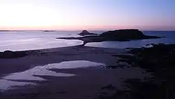 Beide Inseln bei Sonnenuntergang