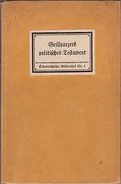 ÖB 1, Hofmannsthal: Grillparzers politisches Testament
