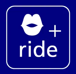 Das ÖBB-Kiss-and-ride-Logo zeigt einen Kussmund, ein Plus-Zeichen sowie ausgeschrieben das englische Wort „ride“.
