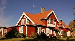 Ehemaliger Bahnhof von Övertorneå (erbaut 1914, die Bahnstrecke Karungi–Övertorneå wurde 1986 stillgelegt)