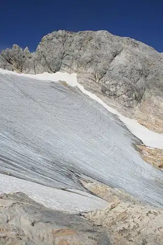 Hochseiler von Osten, davor der westlichste Teil der Übergossenen Alm