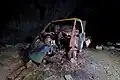 Zerstörtes Schmugglerfahrzeug